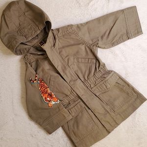 Tea Collection Hooded Military style Green jacket 18m